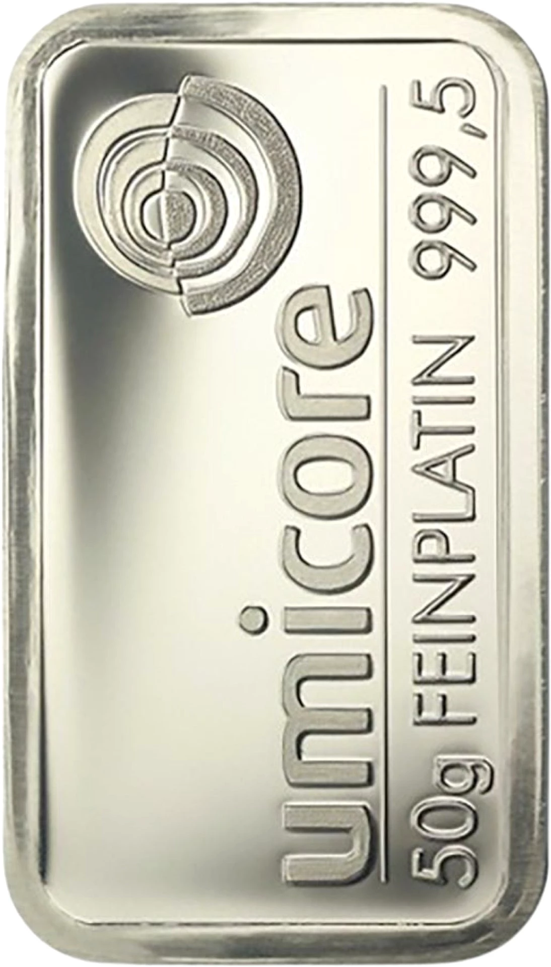 50g Platinbarren Umicore, Degussa
