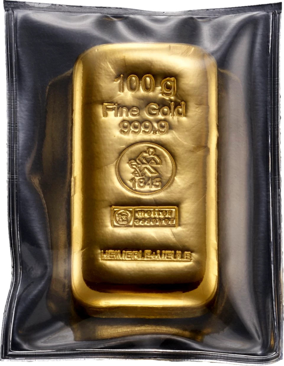 100g Goldbarren Heimerle und Meule (gegossen)