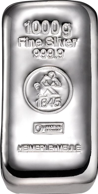 1 kg Silberbarren Heimerle und Meule (gegossen)