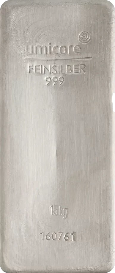 15kg Silberbarren (Heraeus, Umicore)