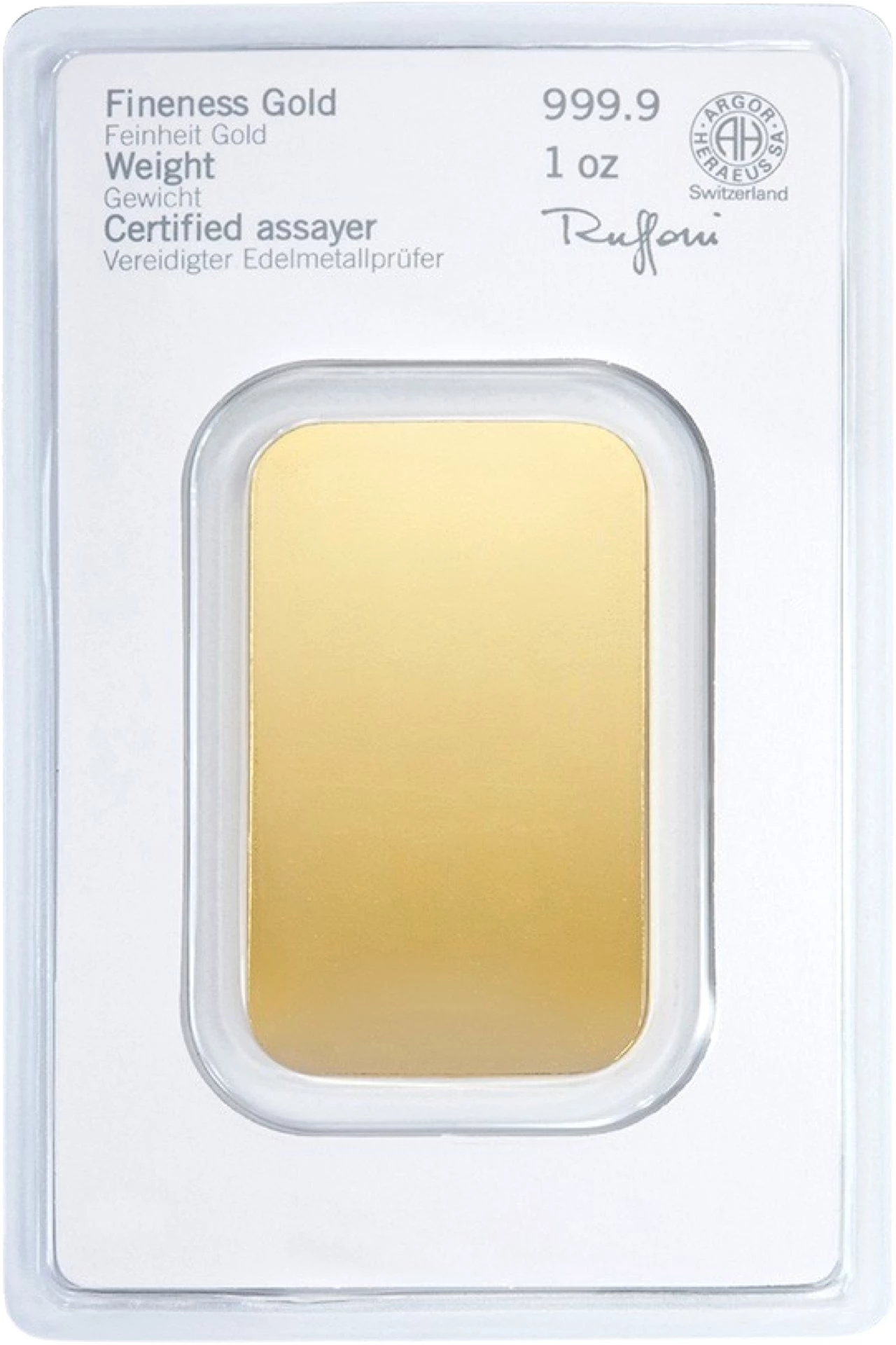 1 Unze Goldbarren Heraeus