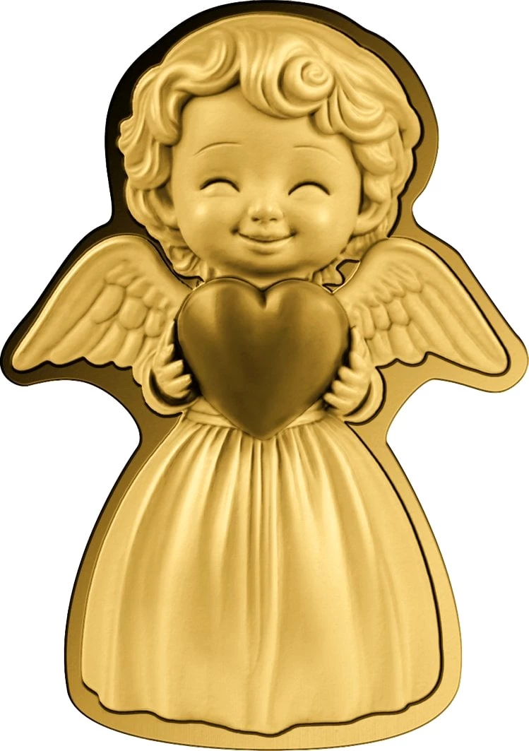 Gold Schutzengel Shaped Coin