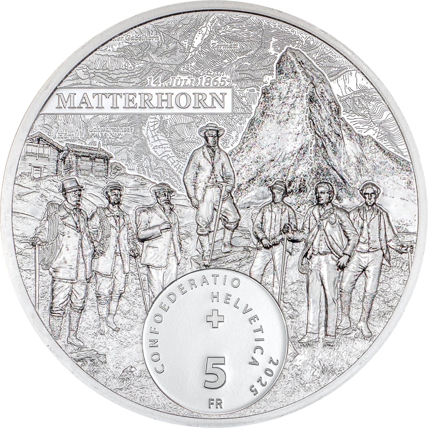 1 Unze Silber Matterhorn 2025 (Auflage: 1.865 | High Relief | Polierte Platte)
