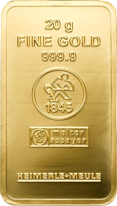 20g Goldbarren Heimerle und Meule