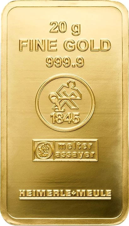 20g Goldbarren Heimerle und Meule