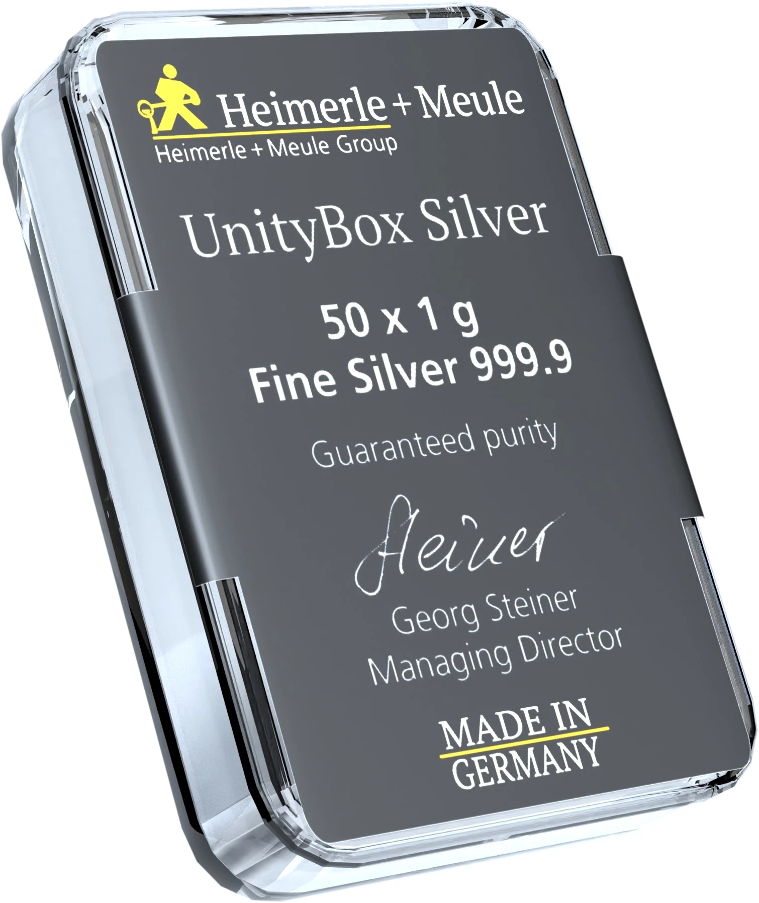 50 x 1g Silber Heimerle und Meule UnityBox