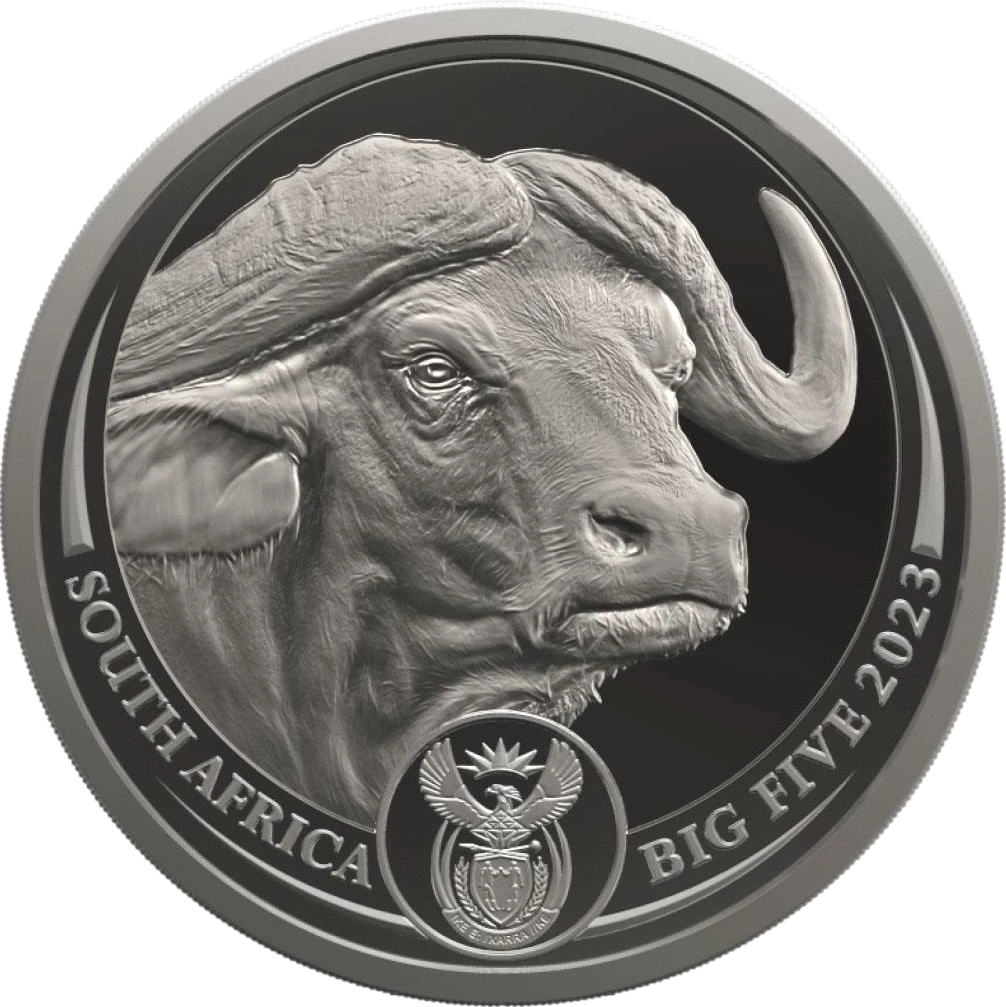 1 Unze Platin Big Five II Büffel 2023 PP (Auflage: 500 | 3. Motiv | Polierte Platte)