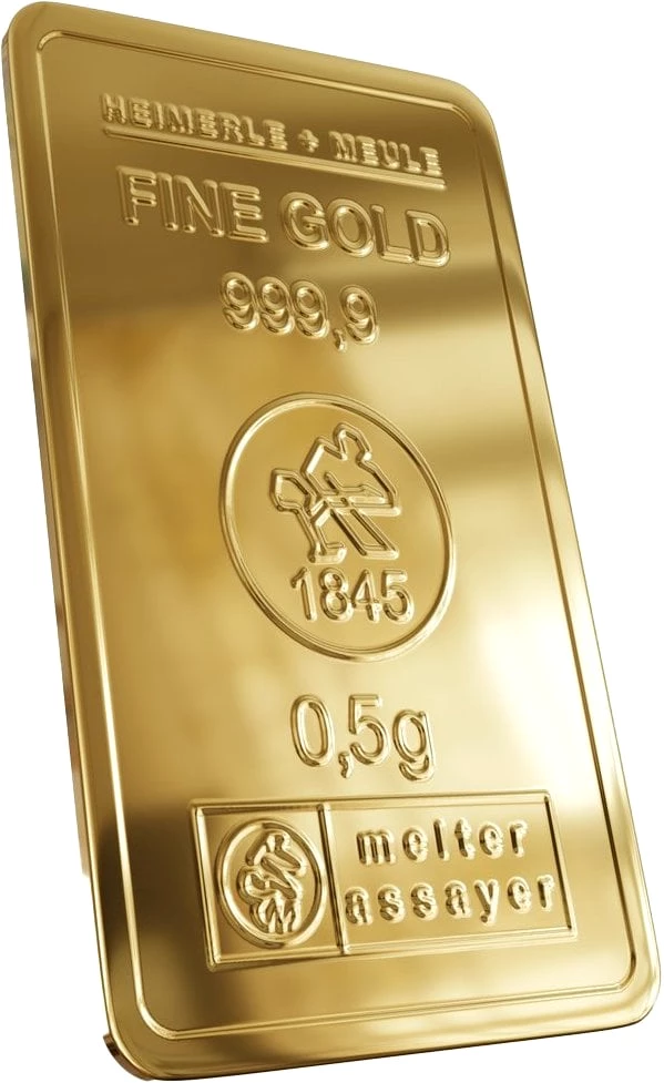0,5g Goldbarren Heimerle und Meule Secain Card