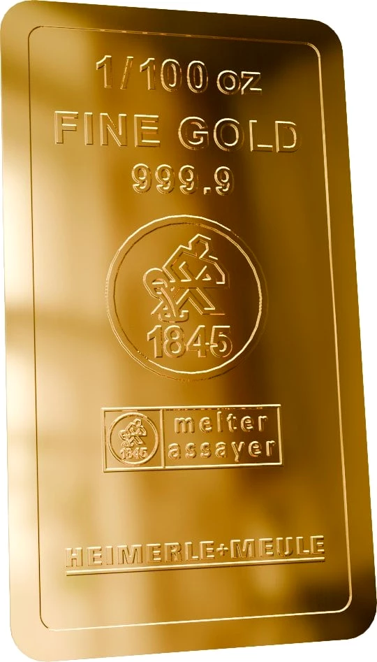 1/100 Unze Goldbarren Heimerle und Meule