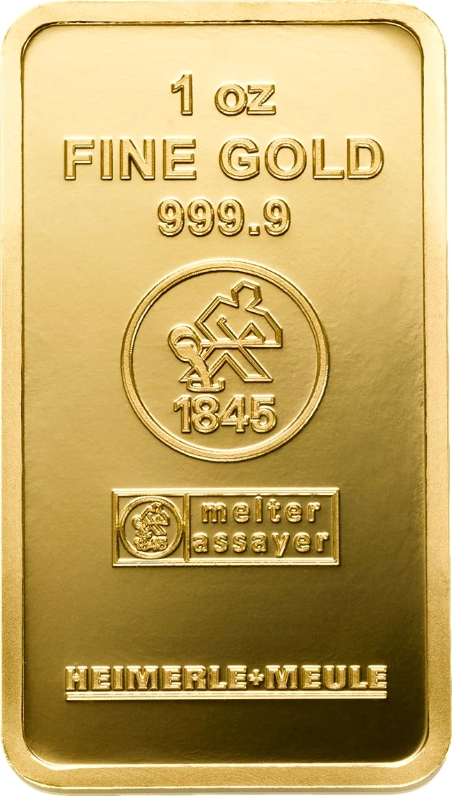1 Unze Goldbarren Heimerle und Meule (geprägt)