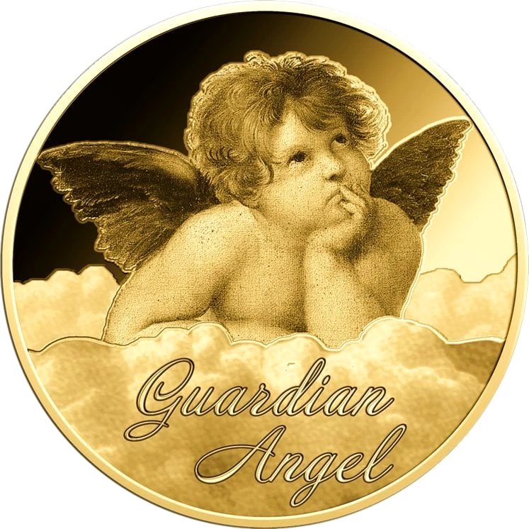 Gold Schutzengel Münze