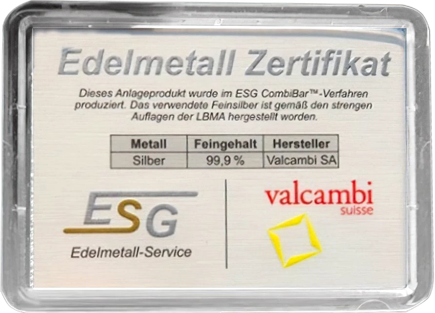 10 x 1g Silberbarren Tafelbarren