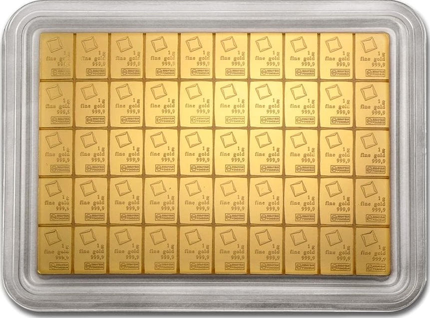 50 x 1g Gold Tafelbarren Combibarren (Goldplättchen)