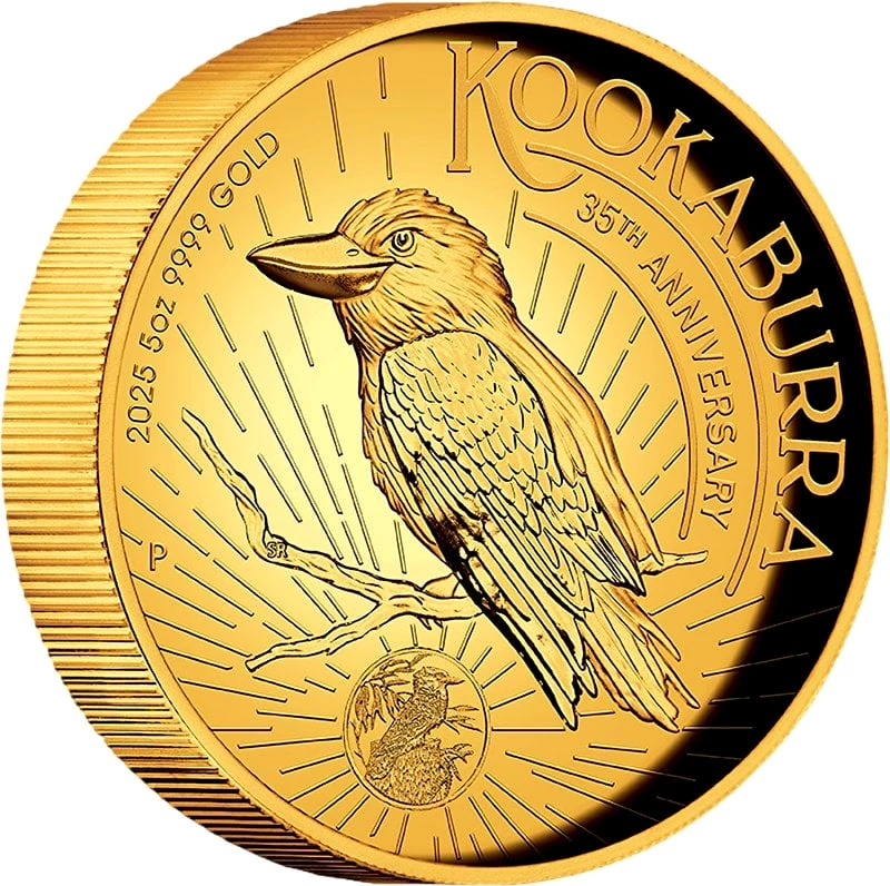 5 Unze Gold Kookaburra 2025 (Auflage: 50 | Polierte Platte | High Relief)