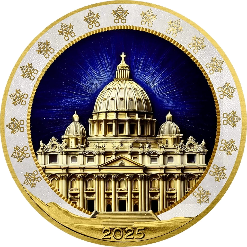 1 Unze Silber Gedenkmünze Papst Franziskus 2025 (Auflage: 999 | teilvergoldet)