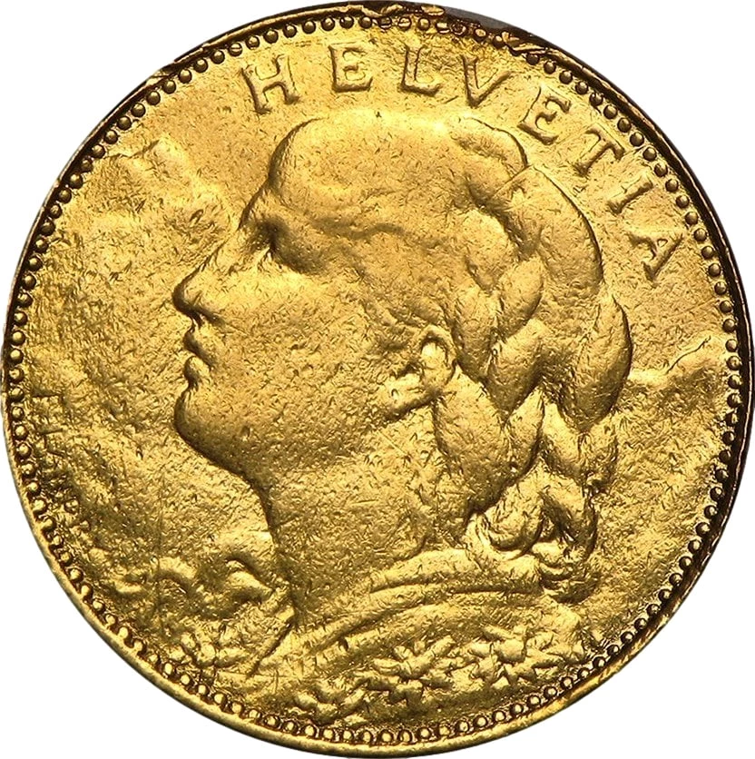 Komplettsatz 7x10 Schweizer Franken Gold Vreneli (1911-1922)