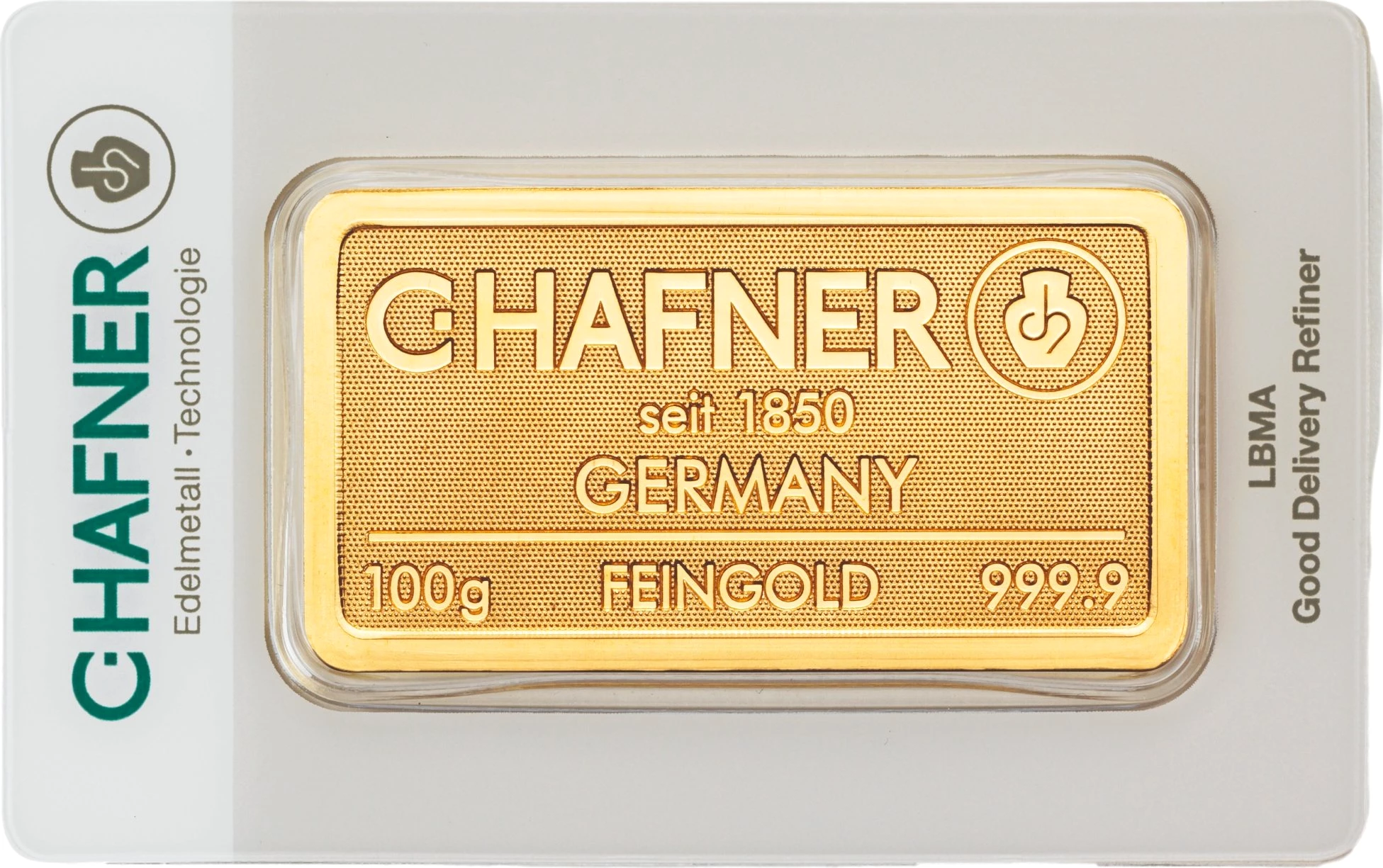 100g Goldbarren C. Hafner