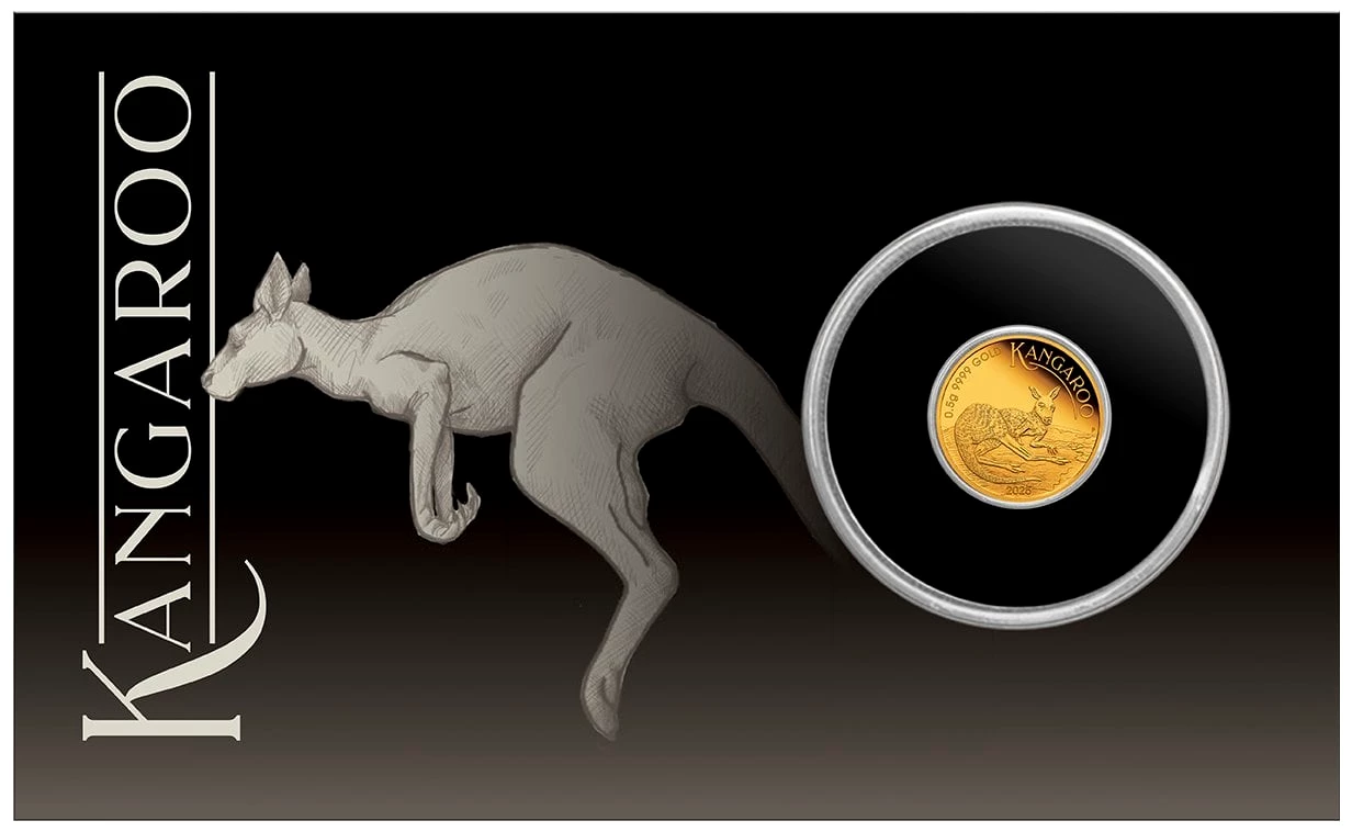 0,5g Gold Känguru Nugget 2025 Mini Roo (Polierte Platte)