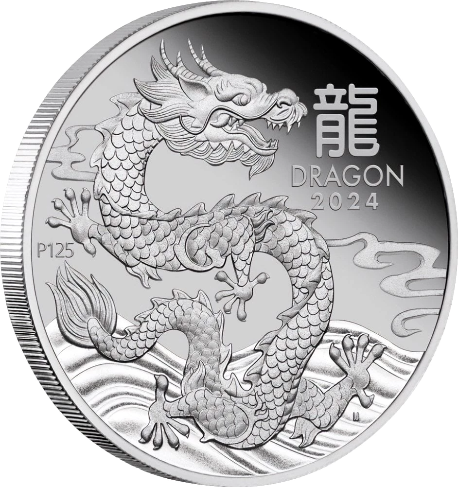 1 Unze Platin Lunar III Drache 2024 PP (Auflage: 188 | Polierte Platte)