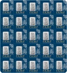 25 x 1g Platinbarren PAMP Fortuna Multigram